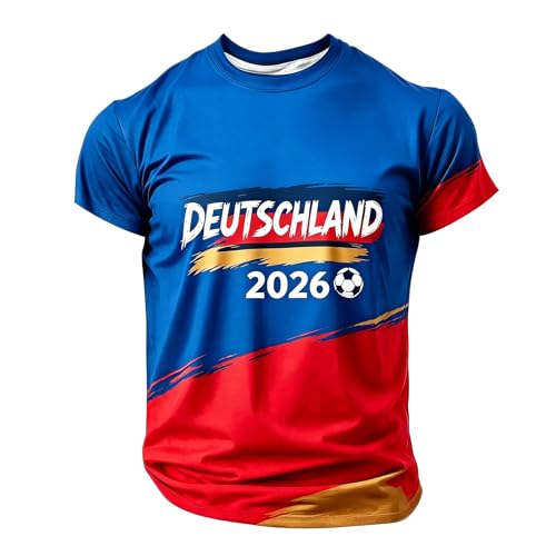 Camisetas Manga Corta Hombre Camiseta clásica de Manga Corta con Cuello y Estampado futbolístico para cómoda y de Ajuste Unisex Ideal para Uso Diario Informal (Blue, XS)