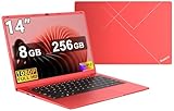 Pc Portatile 14 Pollici Win11 Notebook Celeron N5095 Upto 2,9 GHz Notebook 8GB RAM 256GB SSD TF 1TB LPDDR4 5G WiFi 1920*1080 FHD USB 3.0 Laptop QWERTY Tastiera Film Italiana - Rosso Corpo in Metallo-8