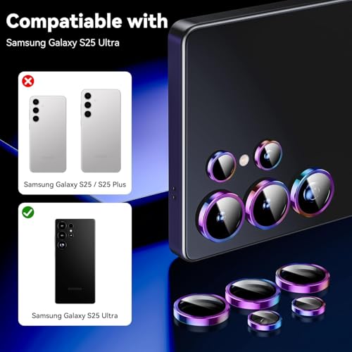Image of Camera Lens Protector for SAMSUNG GALAXY S25 ULTRA RAINBOW HD Clear Camera Lens, Case Friendly, Scratch Resistant Lens Cover, Full Coverage Camera Guard, Heavy Duty Camera Protector BUY 2 GET 1 FREE