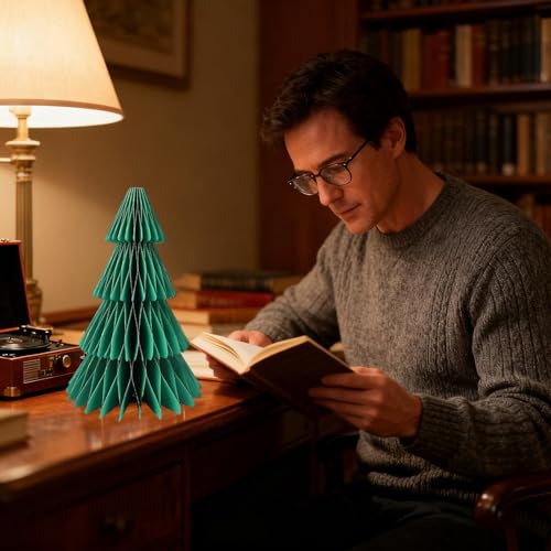 Árbol de Navidad plegable para decorar espacios pequeños y escritorios sin ocupar espacio 6