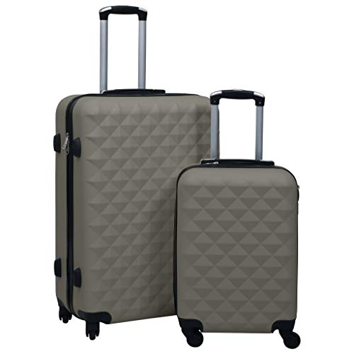 Hardcase Trolley Set 2-Piece with Security Lock, Lightweight and Durable Design, Anthracite, ABS Material