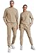 JMIERR Knit Jacquard Track Suits for Men Set 2 Piece Comfiest Airport Outfits Long Sleeve Sweatshirts & Running Joggers Sweatpants, Fall Tracksuit Sweatsuits Matching Lounge Sets, M, Khaki