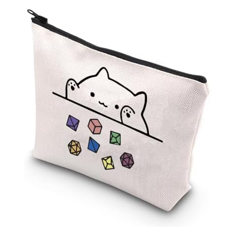 TSOTMO Cat Throwing Dice DnD Dungeon Master Bag of Holding Zipper Pouch Gamer Dice Bag (WT-Dragons Card) Cover
