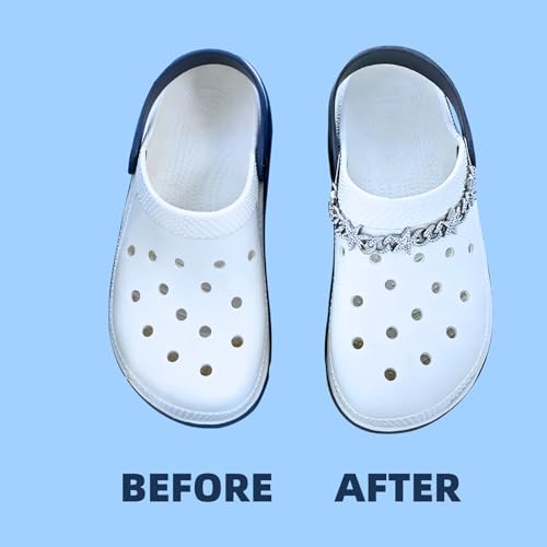 Image of Bling Shoe Chains For Adults Women Men Teens Girls Boys, Rhinestone Chain Shoe Charms For Clog Sandals,Shoe Decoration Accessories For Birthday Gifts Party Favors