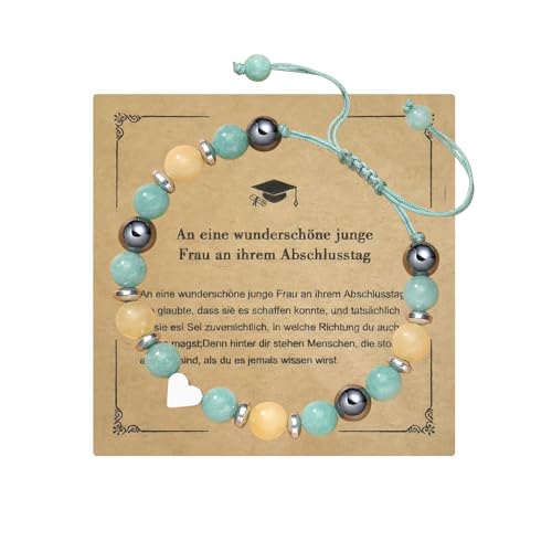 Lopxenu Pulseras de cristal curativo de piedra natural, regalo divertido para profesores de fin de año, piedra natural mejor pulsera regalo para mujeres adolescentes, Eine Grösse, Cristal natural
