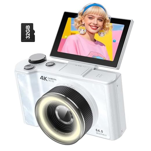 W & O 4K Digital Camera for Photography,Flip Screen Digital Camera for Kids