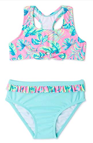 Tropical Print Pink 2 Piece Bikini Swimsuit - 2T