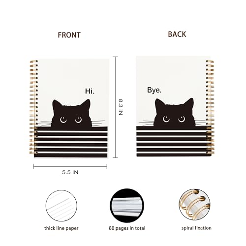 Carnet de notes chat noir rigide pour organiser votre bureau avec style - 4