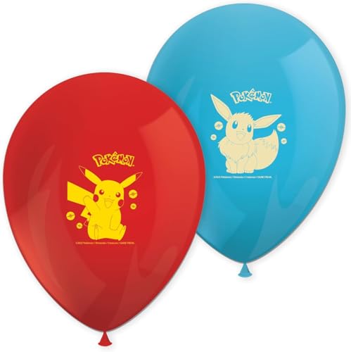 Pokèmon Lot de 8 ballons en latex Pikachu 30 cm Décoration de fête d'anniversaire pour enfants et adolescents