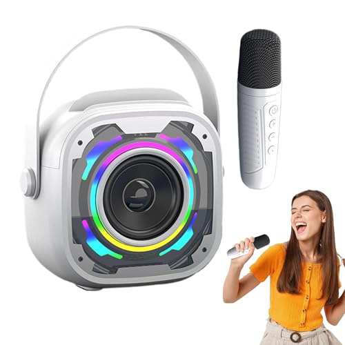 Altavoz portátil con micrófono, micrófono portátil y altavoz, boombox para exteriores, subwoofer pequeño de mano, dispositivos de canto para todos los teléfonos inteligentes