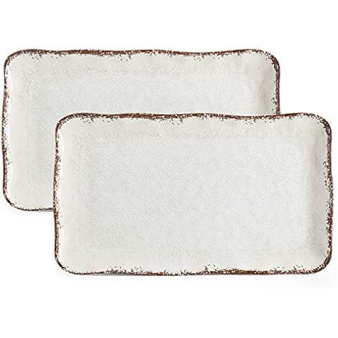 LEHAHA Farmhouse Melamine Serving Platters Cover