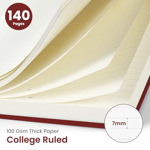 Image of Taja Lined Spiral Notebook for Work, 5.7 inchx7.9 inch Spiral Journal College Ruled