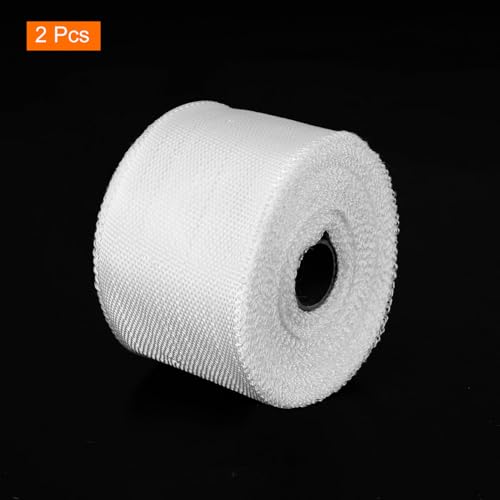 Image of MECCANIXITY 2pcs Fiberglass Cloth Tape 23m(25 Yard) x50mmx0.2mm C Glass Fiber Fiberglass Mesh Glass Fiber Mesh Woven Fiberglass Fabrics Insulation Tape for Reinforcement Repair