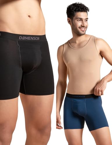 Image of DAMENSCH Mens Regular Fit Premium Cotton Blend Boxer Brief | Innerwear Men, Men Boxers, Underwear for Men, Shorts for Men, Inner for Men, Briefs for Men