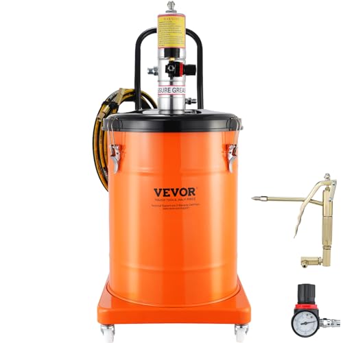 VEVOR Fettpumpe 40L Luftbetriebene Fettpumpe 0,6–0,8MPa Aluminiumdruckguss-Pumpe -20-100℃ Betriebstemperatur, Pneumatische Fettpumpe NPT-Anschluss Schmierfettpumpe Geeignet für 0-3# Fett