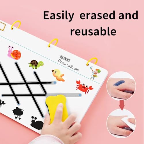 Image of TAZLYN 64 pages magic book for kids 2-5years Magic Practice Workbook for Kids Tracing & Drawing Reusable Pen Control Book for Lines, Shapes, Patterns & Numbers Ideal for Early Learning (PACK OF 1)
