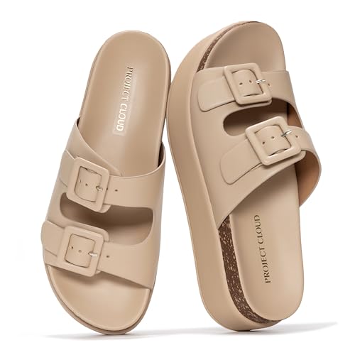 Image of Project Cloud Platform Sandals Women - Plush & Soft Insole Wedge Slides for Women Footwear - Beach Essential Wedge Sandals for Women 2026 (Softy)