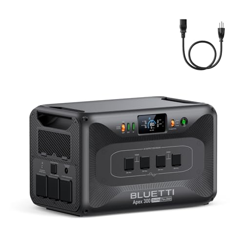 Image of BLUETTI Solar Generator Apex 300 & AC Cable, 2764.8Wh LFP Battery Backup with 6 3840W AC Outlets (7680W Surge), Simultaneous 120V /240V Output & Black Start, Modular Power for Home, RV and Emergencies