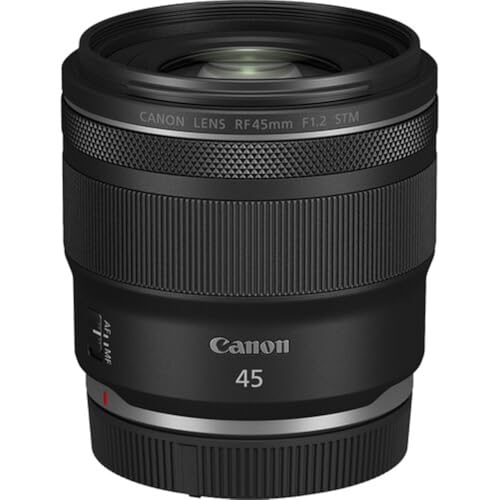 Image of Canon RF45mm F1.2 STM Lens Compatible with Canon RF Mount Bundle with Tiffen UV Filter + Deluxe Cleaning Kit - Blower, Lens Pen, Brush & Case + Cap Keeper + Microfiber Cleaning Cloth