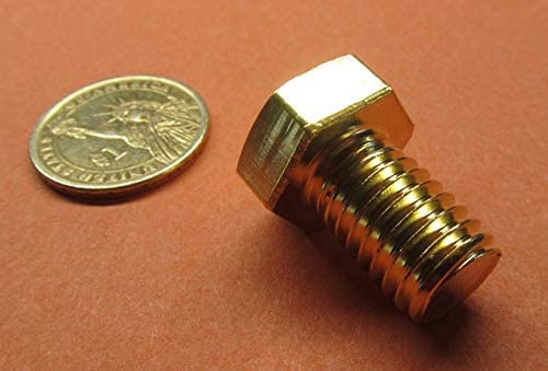 Brass Hex Head Bolts FT 3/8"-16 Thread x .750" Long 10 pcs