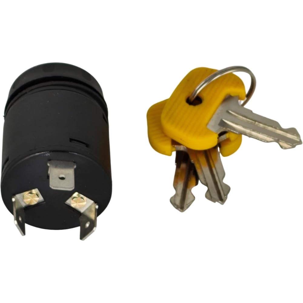 XYZIL Ignition Switch 28528240 w/ 701 Key Compatible with Jungheinrich Compatible with Linde Forklift Pallet Jack On-Off 3 Blade Terminals
