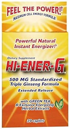 Fórmula triple de ginseng Hi-Ener-G, 500 mg estandarizada, comprimidos