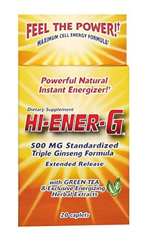Hi-Ener-G Triple Ginseng Formula, 500 mg Standardized, Caplets