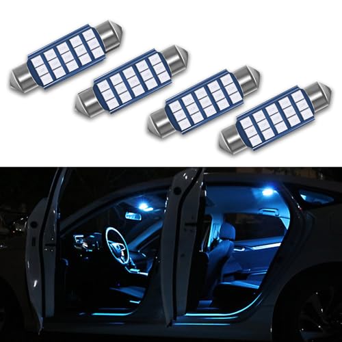 4PCS 578 LED Bulbos Blancos 6000K Luz Interior de Auto miniatura 1