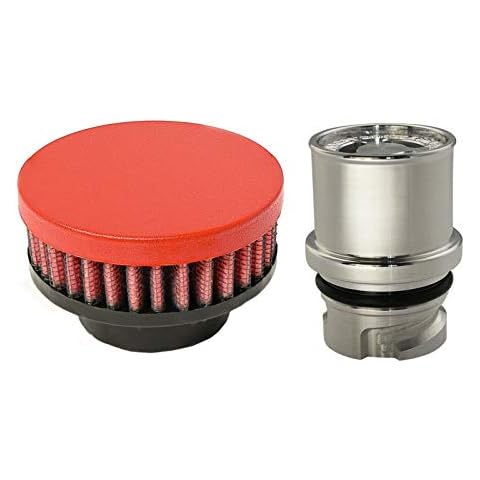 CFM Performance 1-0201-3-WR Baffled Billet Valve Cover Breather Oil Cap 2004-2006 Pontiac GTO LS1 5.7 LS2 6.0 (Wrinkle Red) Cover