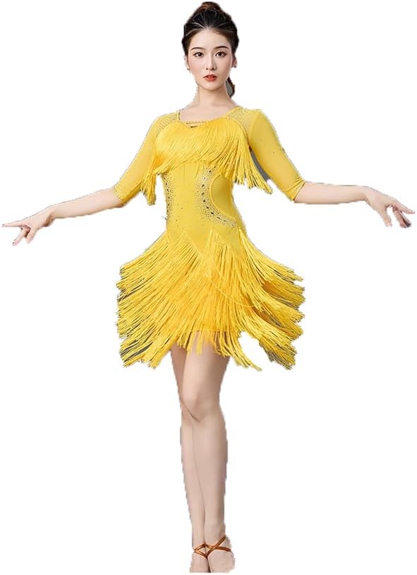 Latin Dance Dress for Women Ballroom Competition Cha Cha Tango Costume Dancewear for Samba with Rhinestones