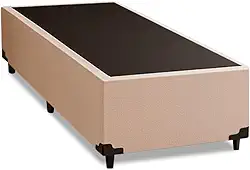 Base Cama Box Solteiro 88x188x38cm Bege Suede Veludo Prince
