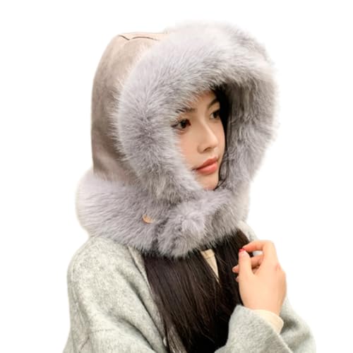 jiahesuw Vintage Plush Trapper Hat for Teens Adult Windproof Winter Hat Thicken Earflap Hat Keep Warm Skiing Cycling Hat