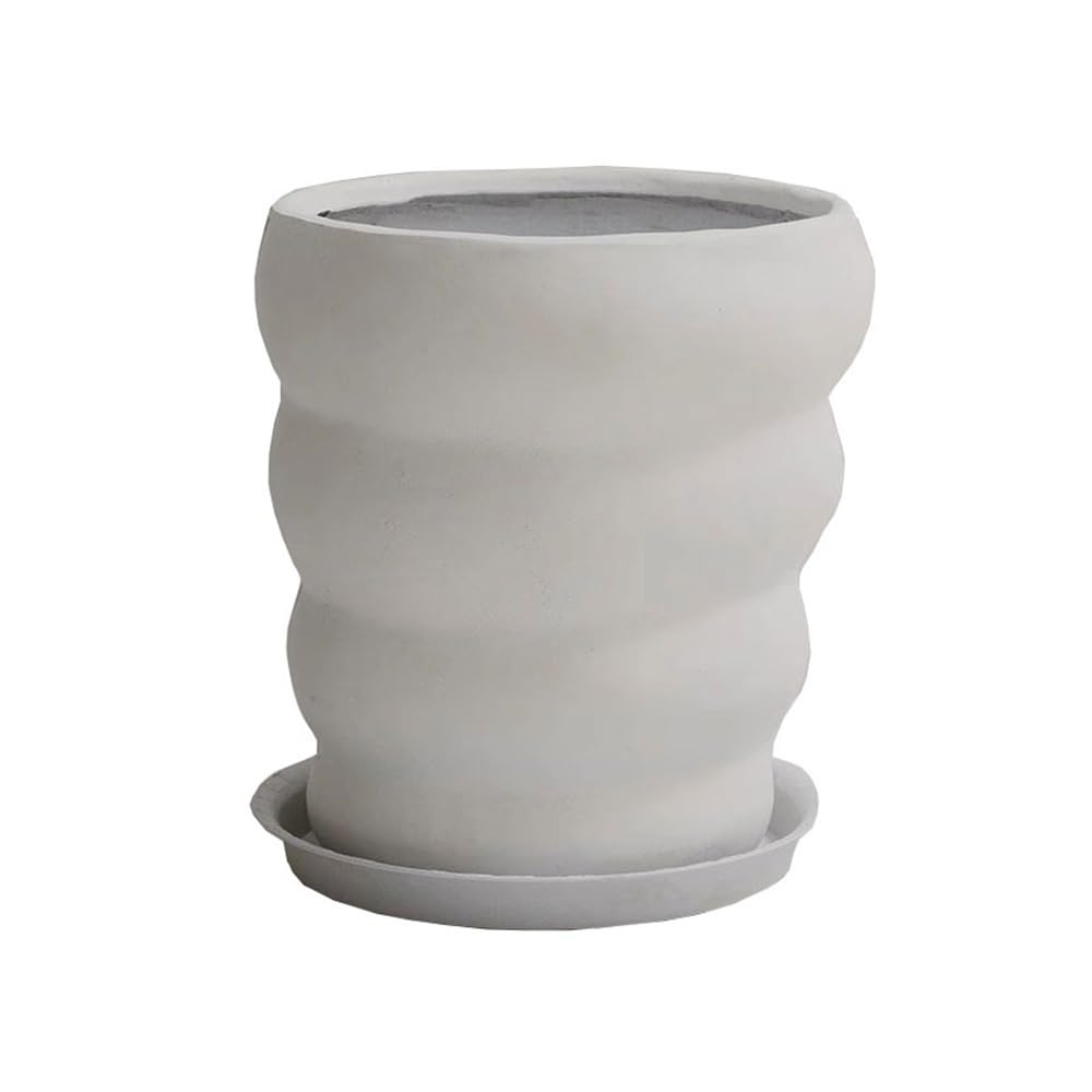 HLHLOP777 Flower Pot Magnesium Clay Flower Pot with Spiral Shape Planter for Room Garden and Patio House Plants, Succulents, Flowers