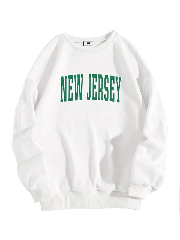 sxv style SXV 'New Jersey’ Printed Cool Aesthetic Drop Shoulder Oversized Sweatshirt-picture-38