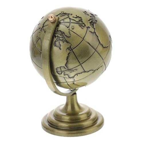 FOYTOKI This Earthly Globe Iron Craft Rotating Decor World Map Ornament Stylish Home Accent