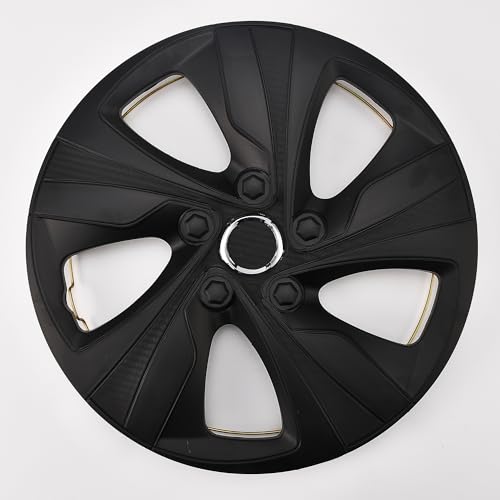 Image of Matte Black Hubcap Wheel Cover Replacement Kit 14 inch Hub Caps Wheel Rim Cover Car Exterior Accessories Pack of 4, 14 Inches