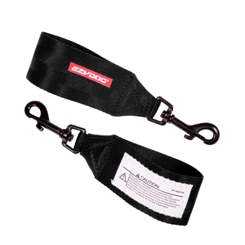 EzyDog Anschnaller Adapter – Hundeanschnaller für Auto, kompatibel mit Hundegeschirr, aus robustem Nylon-Gurtband, für sichere Autofahrten mit Hund (Schwarz)