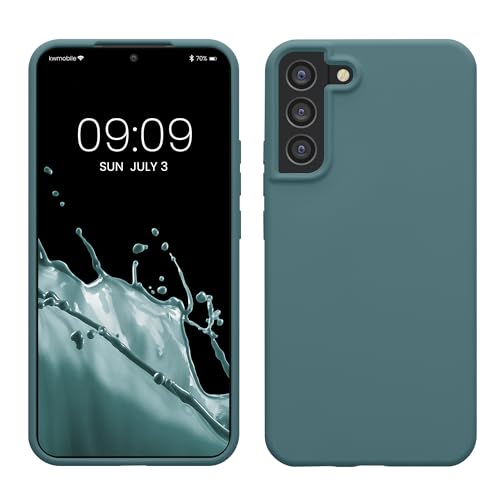 kwmobile Handyhülle für Samsung Galaxy S22 Plus Hülle - Case Silikon - Kabelloses Laden - Schutzhülle Cover in Arctic Night