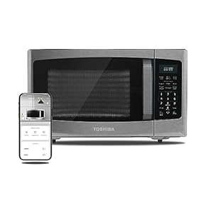 Toshiba ML-SEM23P(BS) Smart Countertop Microwave, Voice Control with Alexa, Free Recipe in APP, Kitchen Essentials, Mute Function & ECO Mode, 900W, 0.9 Cu Ft, With 10.6″ Turntable, Black