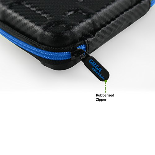 Image of Gizga Essentials Carbon Fiber Hard Drive Case Shell, 6.35cm /2.5-inch, Portable Storage Organizer Bag for Earphone USB Cable Power Bank Mobile Charger Digital Gadget Hard Disk, Water Resistance, Black