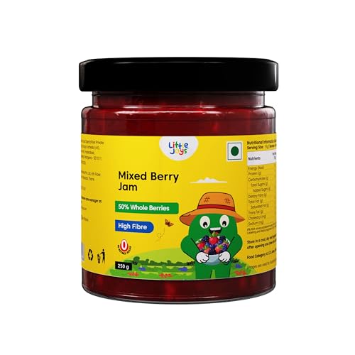 Image of Little Joys Mixed Berry Jam 250g | Natural Jam for Kids & Adults | High Fiber |No Refined Sugar, Preservatives or Artificial Flavors | Made with Real Juicy Berries | Healthy, Gut-Friendly Spread