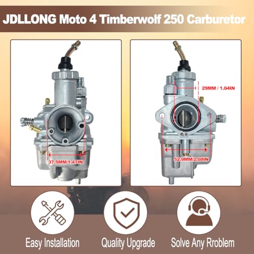 Image of Carburetor for Yamaha Moto 4 YFM225 YFM 225 ATV Carb 1986 1987 1988 | Timberwolf 250 YFB250 Carb with Fuel Petcock Switch