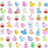 Shengruili 50 Stück Mini Harz Tiere,Mini Leuchtende Figuren,Bunte Kleine Tierfiguren,Mini Leuchtende Tierfiguren Set für Dekoration von Miniatur-Landschaftsgärten,Bonsai,Fischbecken und Aquarien