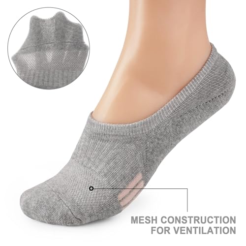 No Show Socks for Men Invisible Thin Low Cut Ankle Socks Athletic Combed Cotton with Anti Slip 5 Pairs4