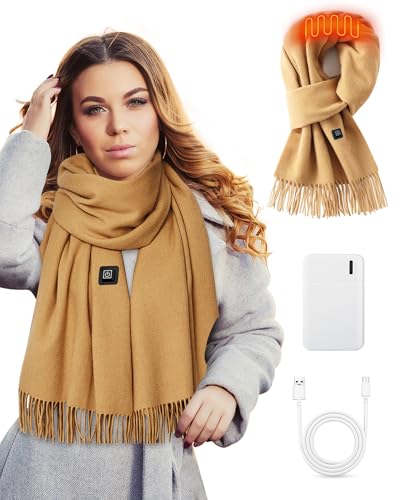 Hicdaw Heated Scarf for Women/Men with 5000mAh Battery - Rechargeable Neck Scarf with Warmer for Women/Men Neck Pain Relief