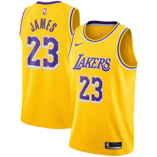 Image of Lebron James Los Angeles Lakers NBA Kids Youth 8-20 Yellow Gold Icon Edition Swingman Jersey