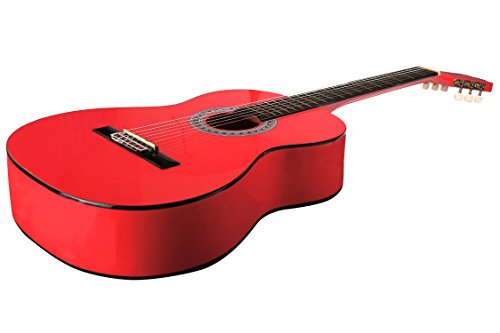 Image of Juarez 39C /RED Classical Guitar Full Size Deluxe Nylon Strings, Red Gloss Finish