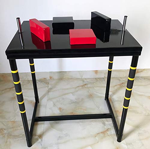 HENGGE Standard Arm Wrestling Table, Arm Wrestling Table with Detachable Wrist Force for Use in Home Gym,Black