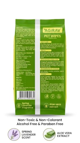 Image of Hypoallergenic Dog Wipes, Cleaning and Odor-Controlling Grooming Wipes for Paws, Body, and Butt, Perfect for Puppy and Adult Dogs (Pack of 6.)