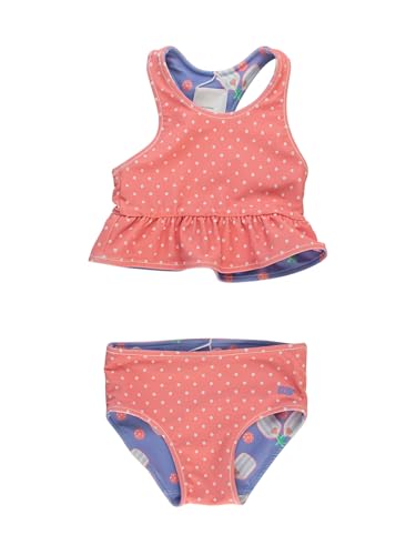 Image of RuffleButts Baby /Toddler Girls UPF50+ Sun Protected Reversible Peplum 2 Piece Sleeveless Tankini